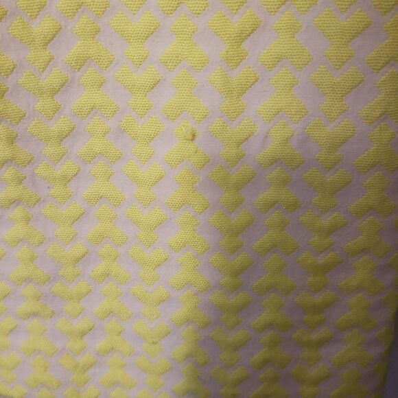 J Crew Neon Yellow and Deep Blue Geometric Print Midi Sheath Dress Size 8P - Picture 9 of 9